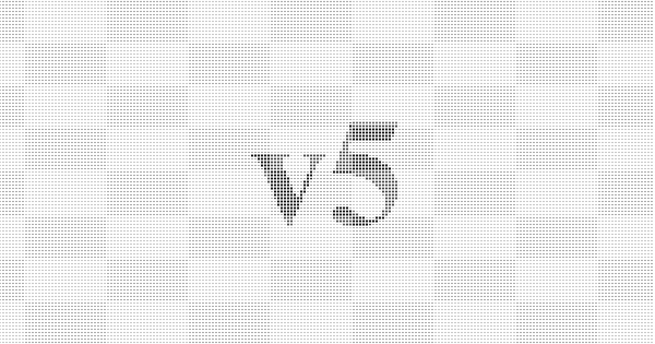 Abstract digital artwork in black and white, featuring scattered dots forming letters in a halftone effect. The central lette